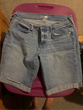 Old Navy Light Blue Rolled-Cuff Jean Shorts